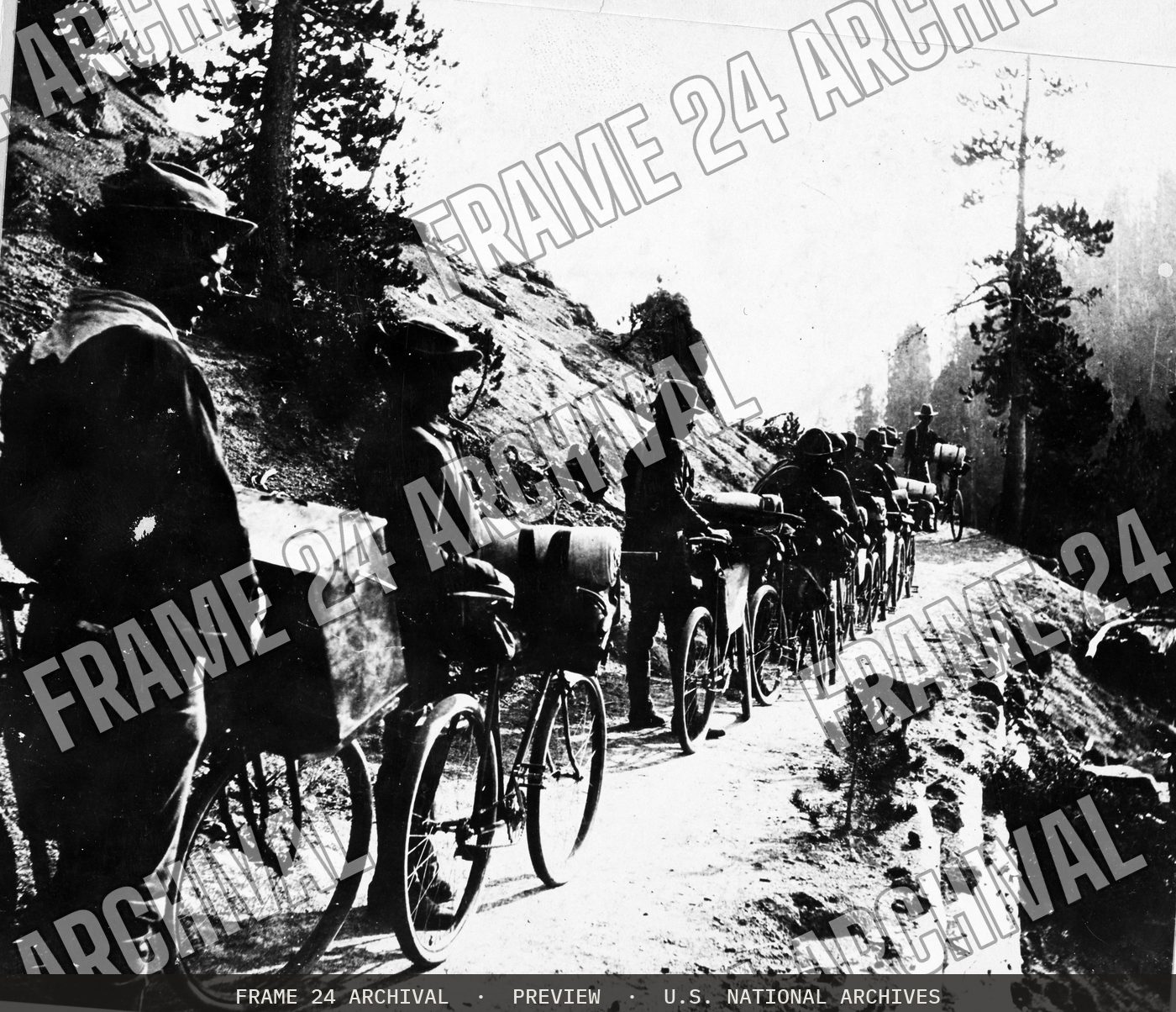 25th Infantry, Yellowstone National Park (1926), restored vintage black and white photograph