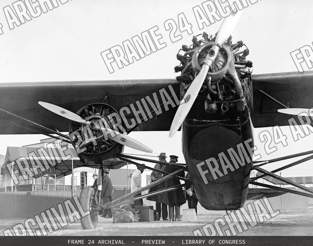 Airplane, vintage black and white photograph