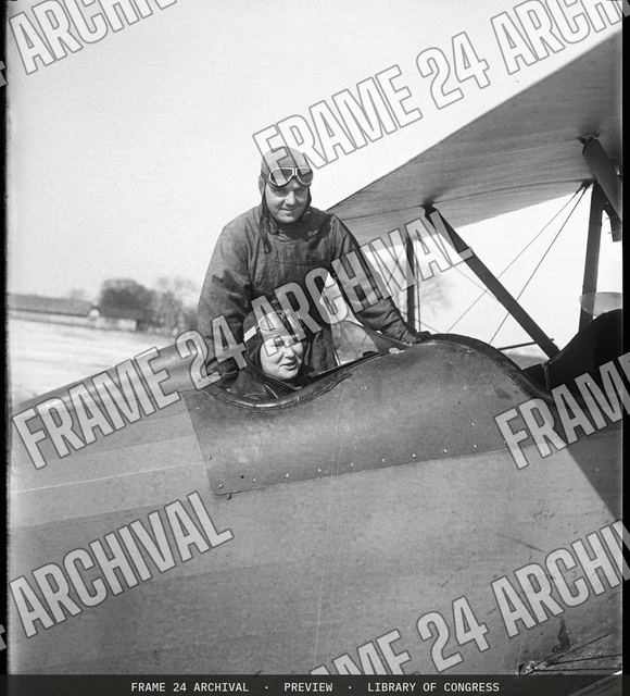 Airplane, vintage black and white photograph