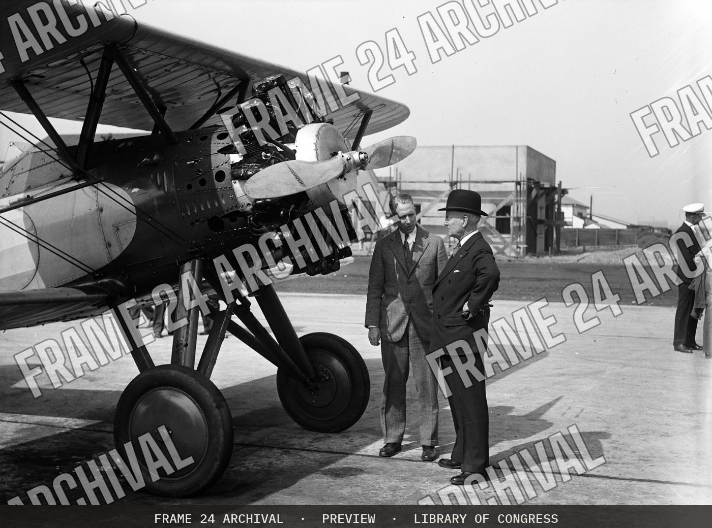 Airplane (1930), restored vintage black and white photograph