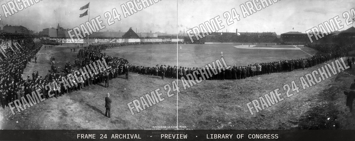 American League Park, Huntington Ave., Boston, Mass., Boston vs. New York, Oct. 8, 1904, attendance 28,040 (1904), restored vintage black and white photograph