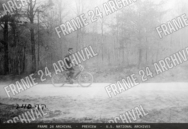 Auto Dust Tests, Motorcycle, vintage black and white photograph