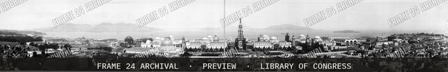 Bay and Exposition from 2626 Vallejo St., San Francisco, vintage black and white photograph