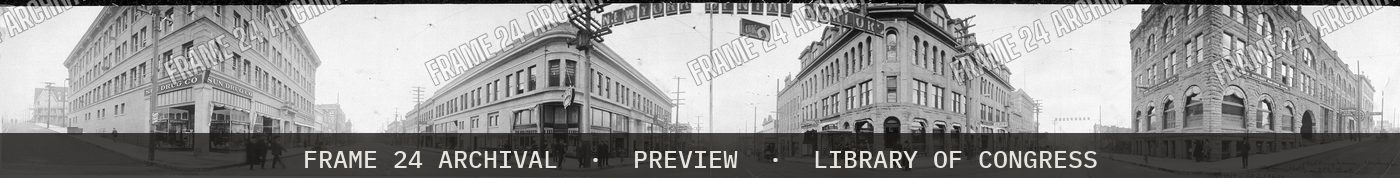 Bellingham, Washington, corner Holly & Elk Streets (1909), restored vintage black and white photograph