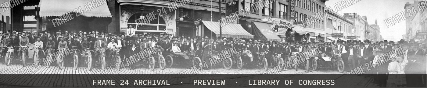 Butte Motorcycle Club (1914), restored vintage black and white photograph