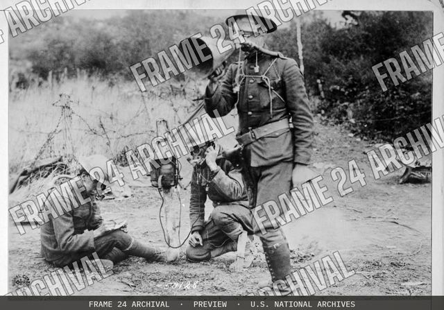Buzzer station in the gas area. France, vintage black and white photograph