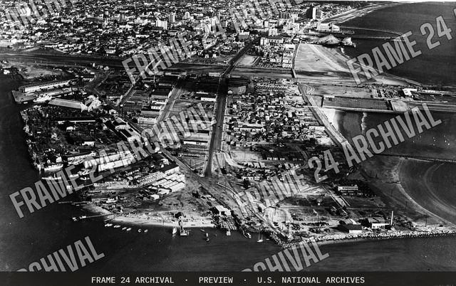 California - Long Beach, vintage black and white photograph