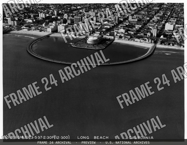 California - Long Beach, vintage black and white photograph