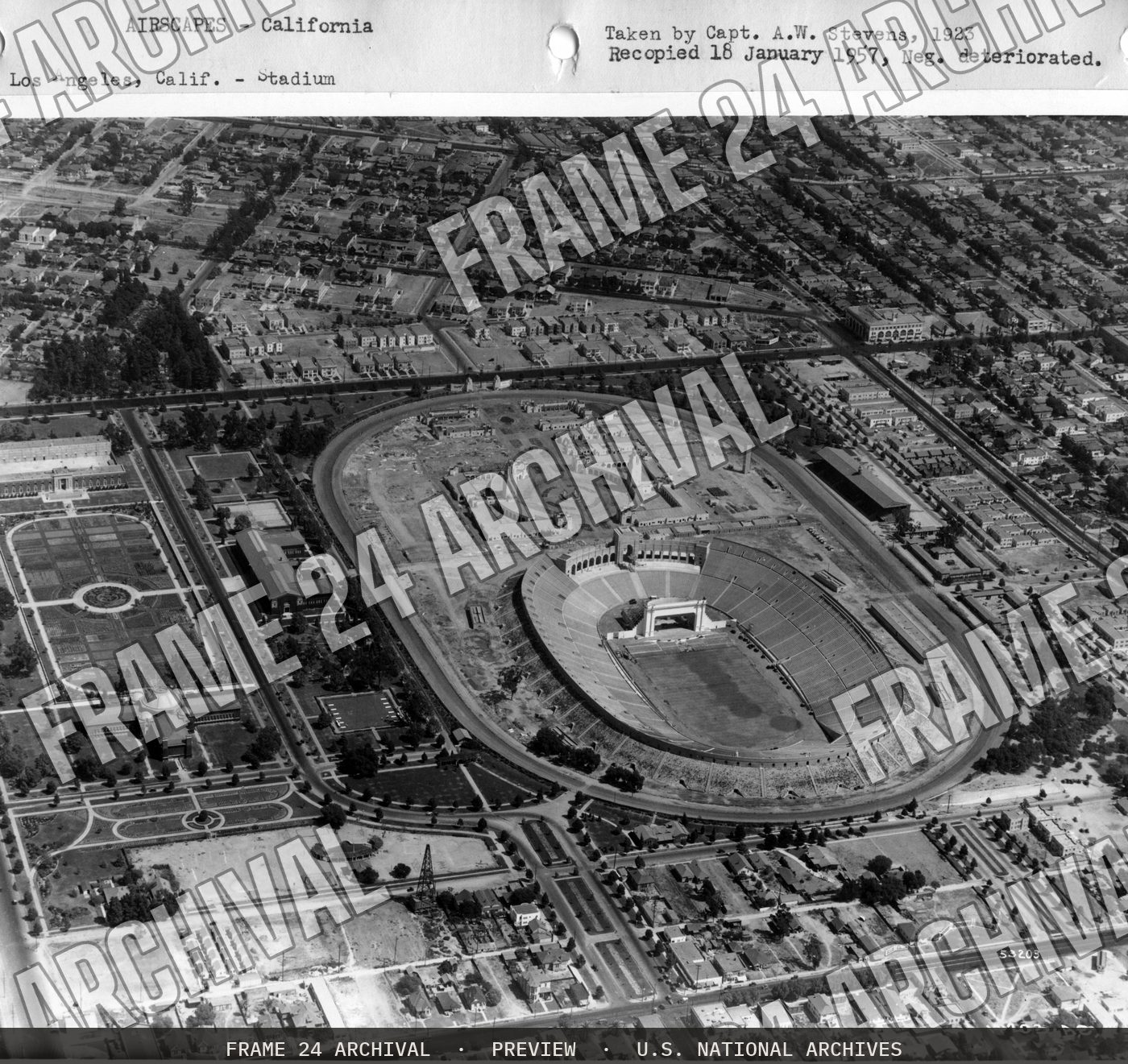 California - Los Angeles, restored vintage black and white photograph