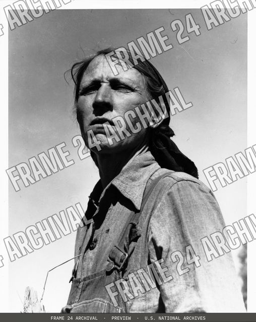 Farm woman, vintage black and white photograph