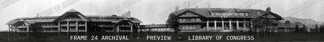 Glacier Park Hotel, vintage black and white photograph