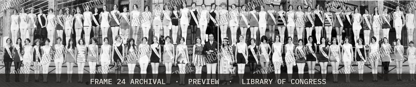 Inter-city beauties, Atlantic City Pageant (1927), restored vintage black and white photograph