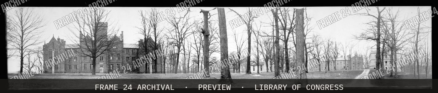 Kenyon College (1910), restored vintage black and white photograph