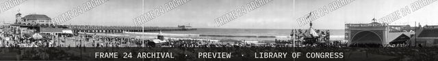 Long Beach at waterfront, Long Beach, Calif., Oct. 7th, vintage black and white photograph