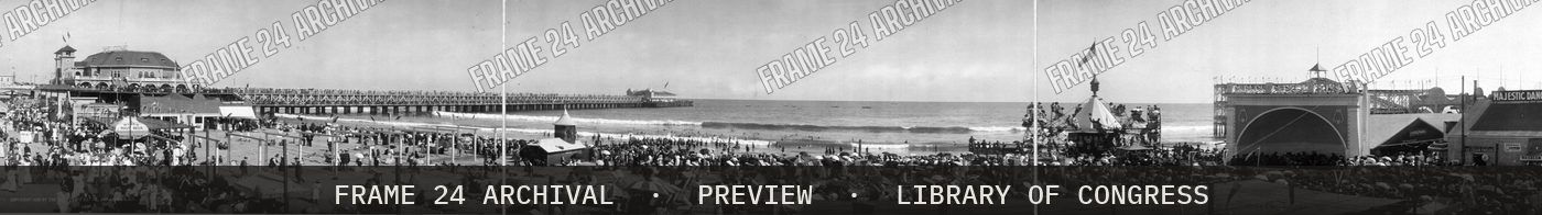Long Beach at waterfront, Long Beach, Calif., Oct. 7th (1911), restored vintage black and white photograph