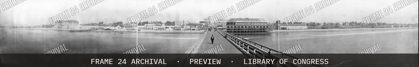 Long Beach, California (1908), restored vintage black and white photograph