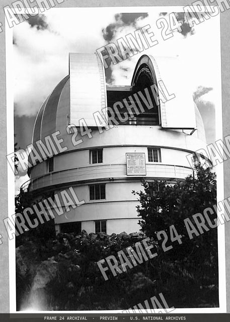 Mcdonald Observatory, vintage black and white photograph