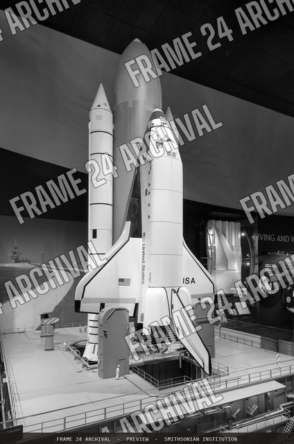 Model, Space Shuttle, North American Rockwell Final Design, 1:15, vintage black and white photograph