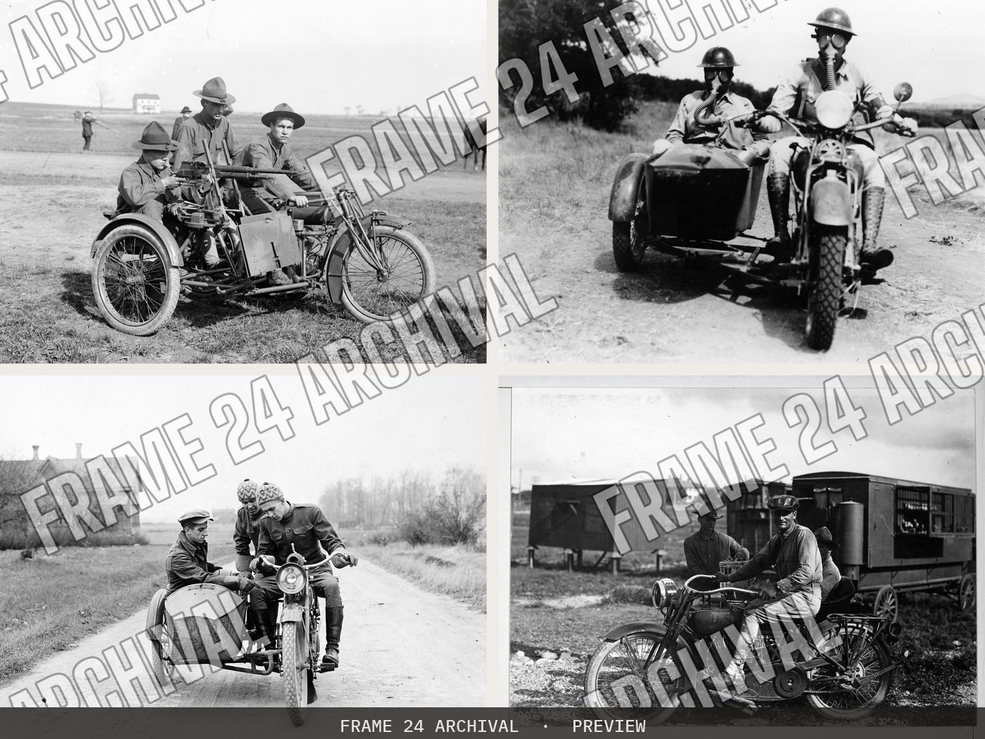 Motorcycle (1915–1937), restored vintage black and white photograph