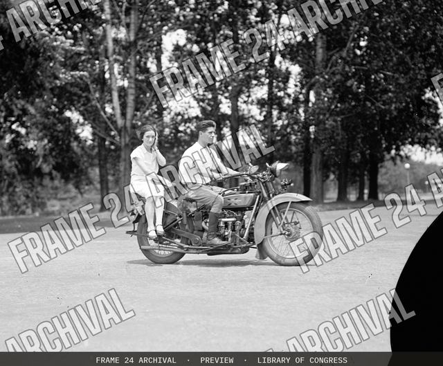Motorcycle, vintage black and white photograph