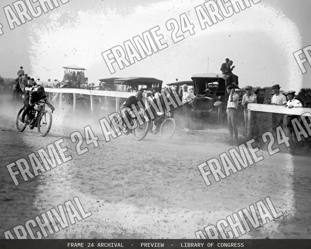 Motorcycle races, 9/5/22, vintage black and white photograph
