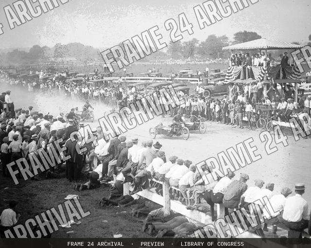 Motorcycle races, 9/5/22, vintage black and white photograph
