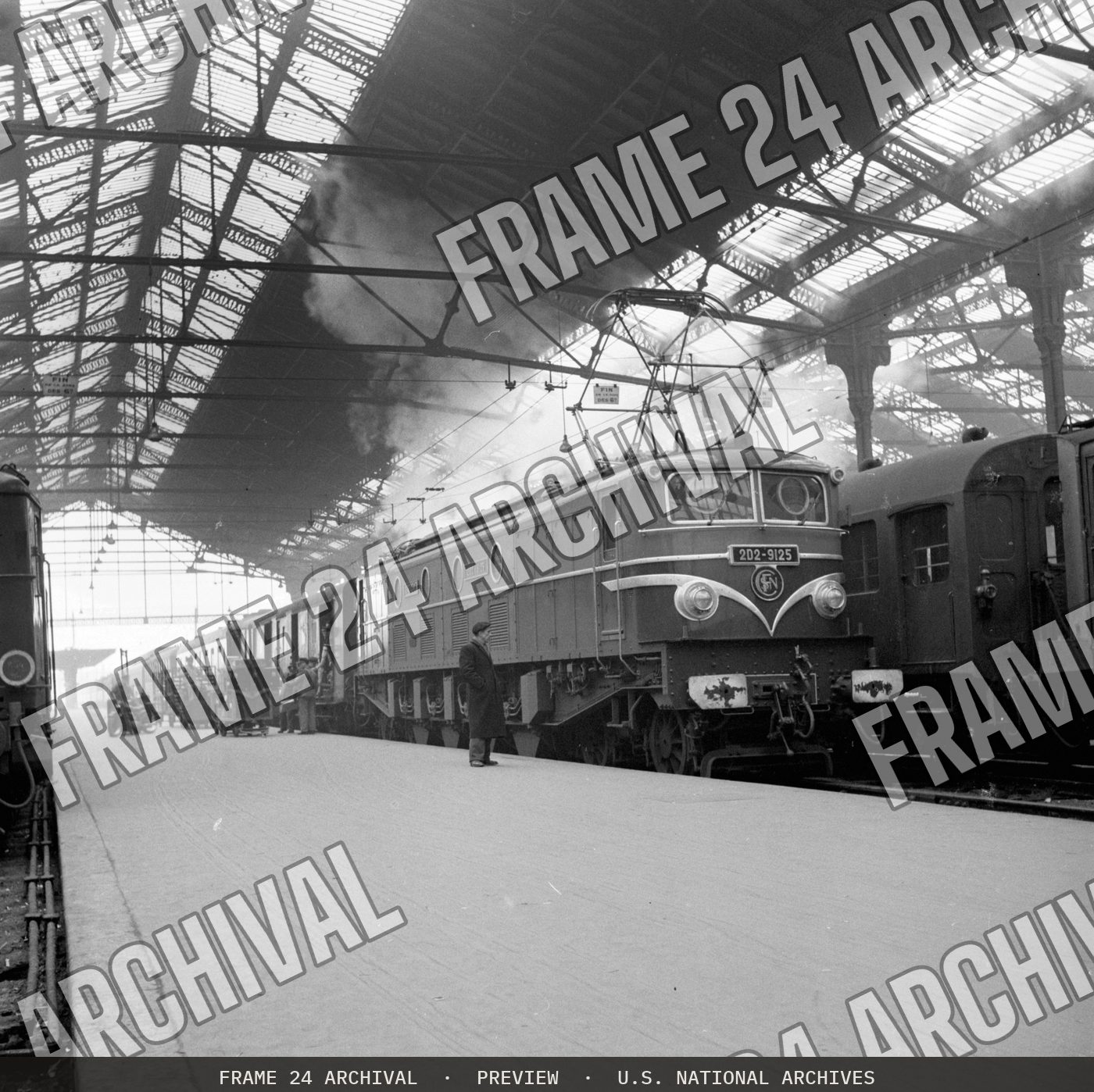 New Electric Locomotive, restored vintage black and white photograph