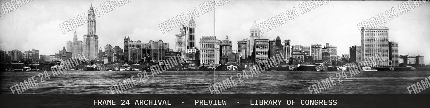 New York skyline (1911), restored vintage black and white photograph