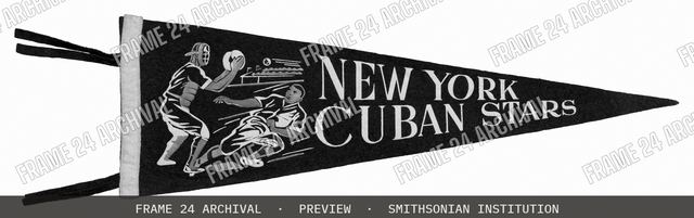 Pennant for the New York Cuban Stars, vintage black and white photograph
