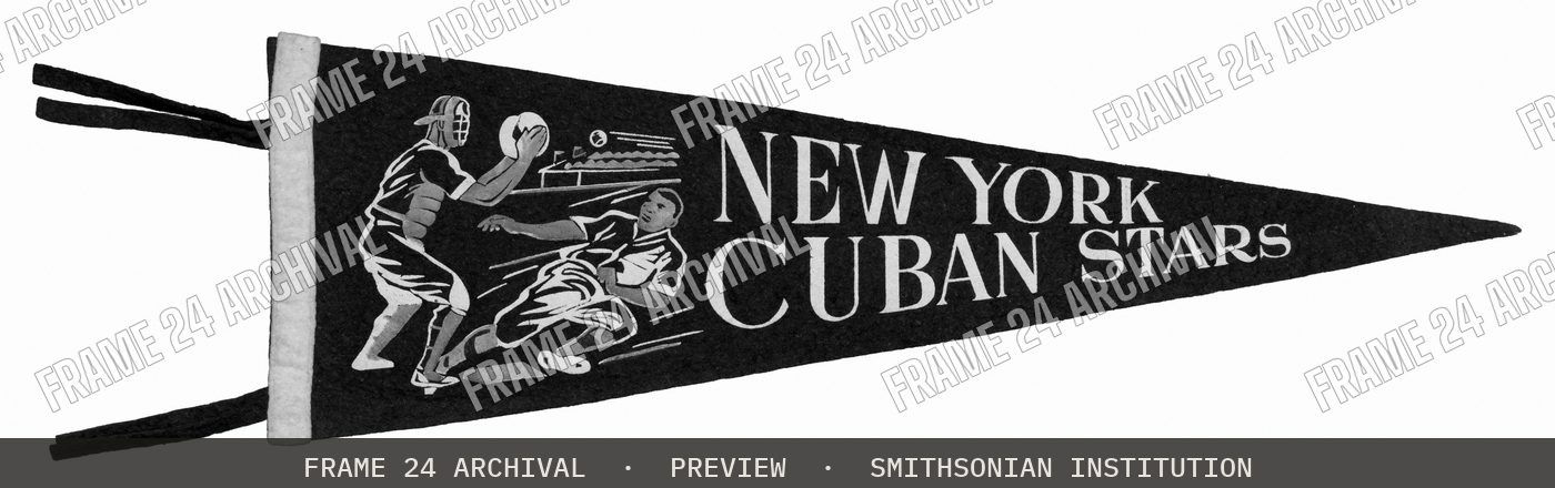 Pennant for the New York Cuban Stars (1916), restored vintage black and white photograph