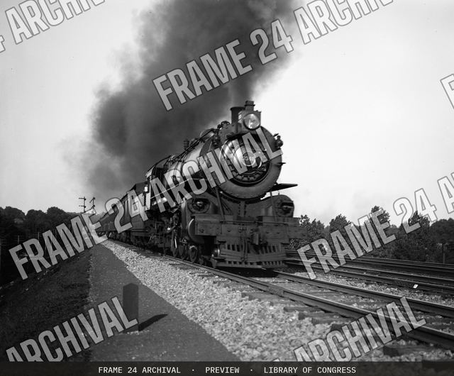 Pennsylvania Railroad : Locomotive PRR 3348, vintage black and white photograph