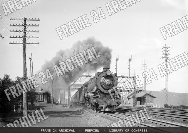 Pennsylvania Railroad : Locomotive PRR 3735, vintage black and white photograph