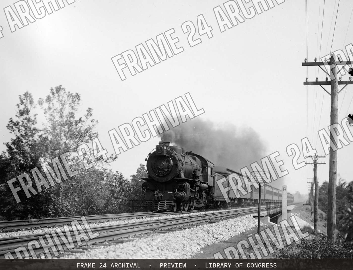 Pennsylvania Railroad : Locomotive PRR 782 (1910), restored vintage black and white photograph