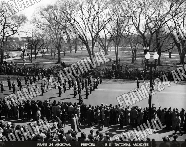Photograph of Army Day Parade, vintage black and white photograph