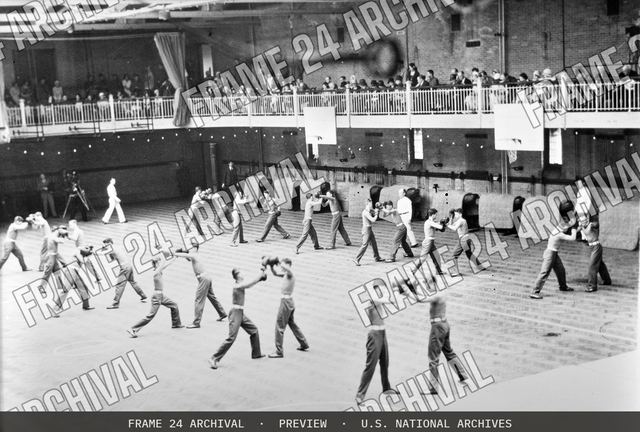 Photograph of June Week Activities: Boxing Exhibition, vintage black and white photograph