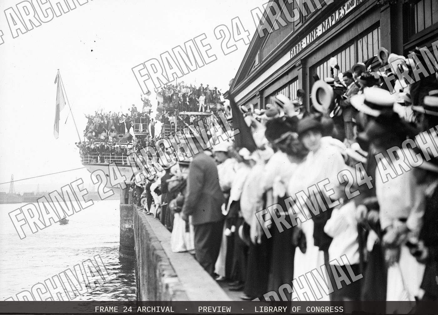SANTA ANNA ship sailing (1910), restored vintage black and white photograph