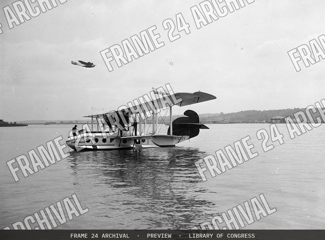 Santa Maria airplane, vintage black and white photograph