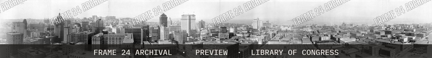 Skyline of San Francisco (1925), restored vintage black and white photograph