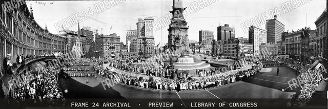Soldiers farewell parade, vintage black and white photograph