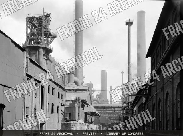 Steel mill. Pittsburgh, Pennsylvania, vintage black and white photograph
