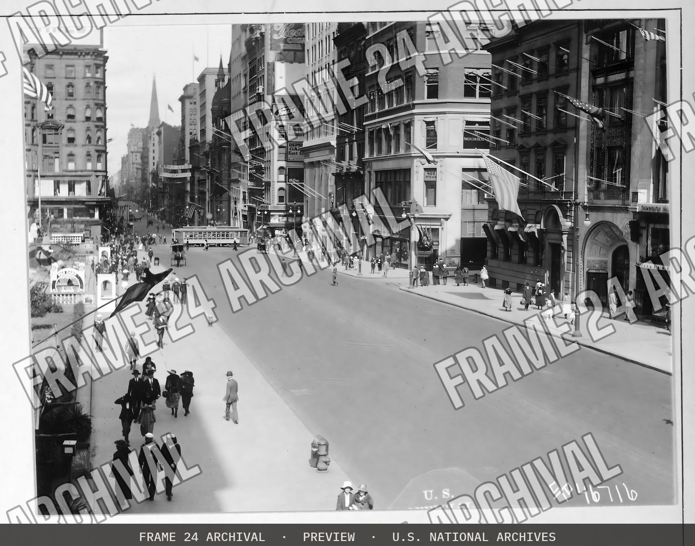 Street Scenes In New York City, New York, restored vintage black and white photograph