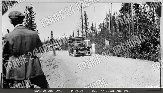 Transportation: Automobile, vintage black and white photograph