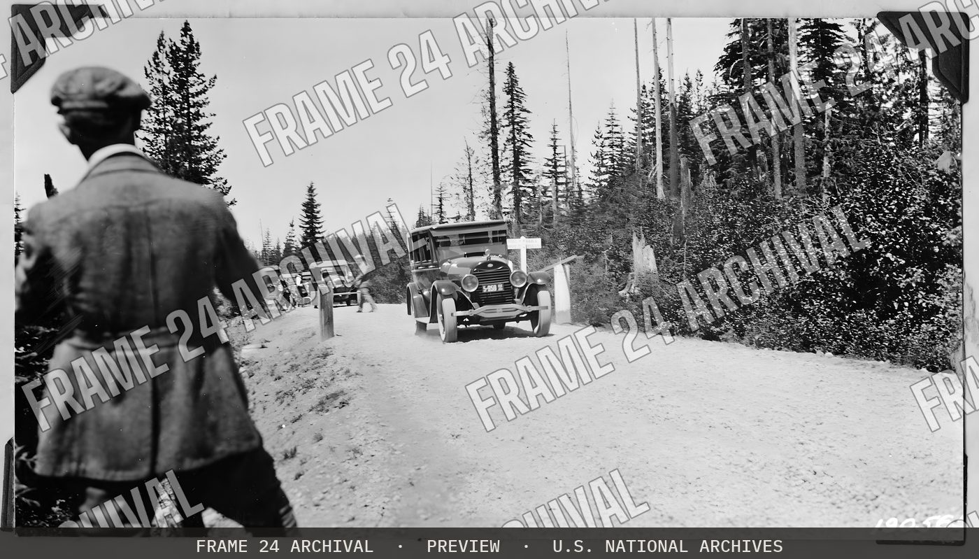 Transportation: Automobile, restored vintage black and white photograph