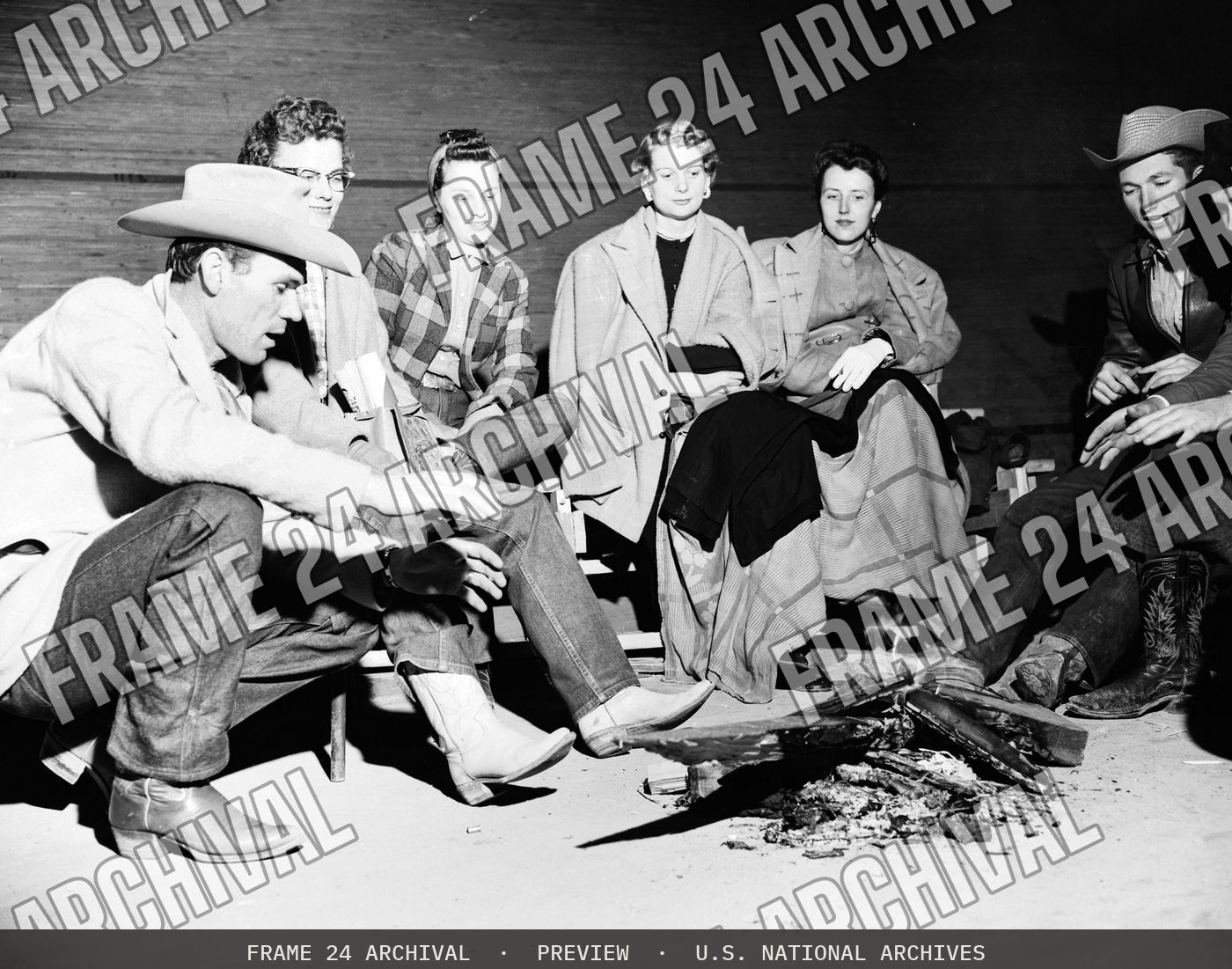US Rodeo in Paris, restored vintage black and white photograph