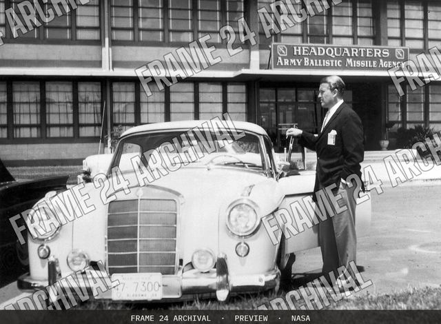 Wernher von Braun, vintage black and white photograph