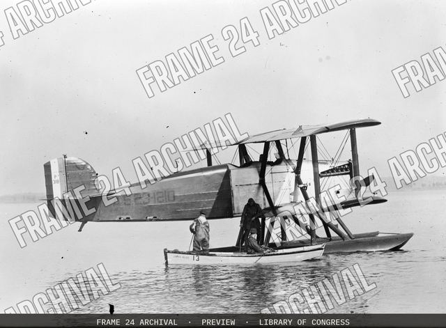World Cruiser airplane, vintage black and white photograph