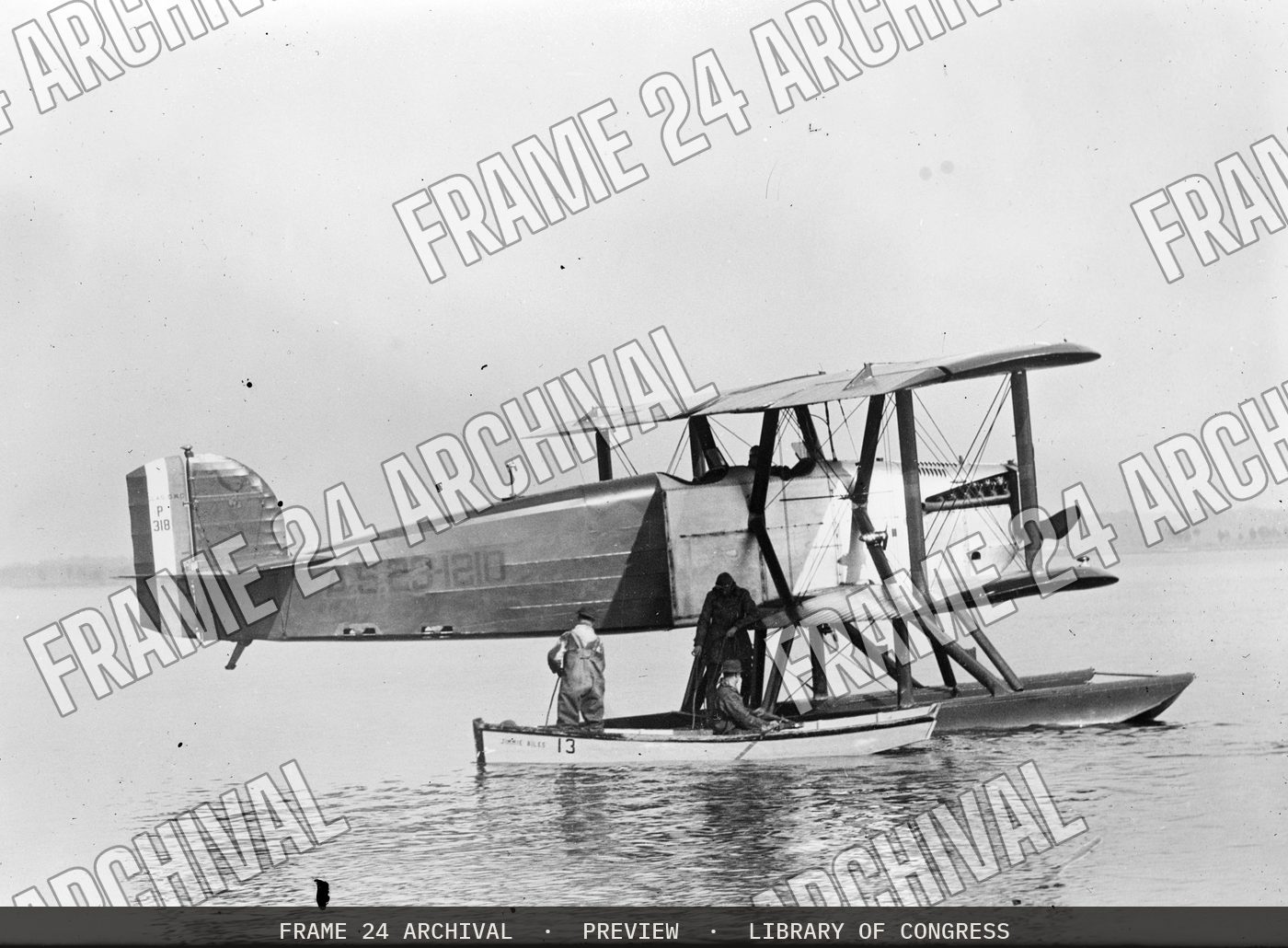 World Cruiser airplane (1900), restored vintage black and white photograph