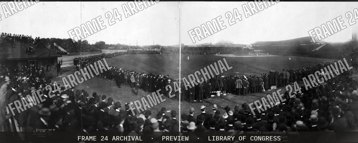 World's Championship Series, Chicago vs. Detroit, Bennett Park, Oct. 12 (1907), restored vintage black and white photograph