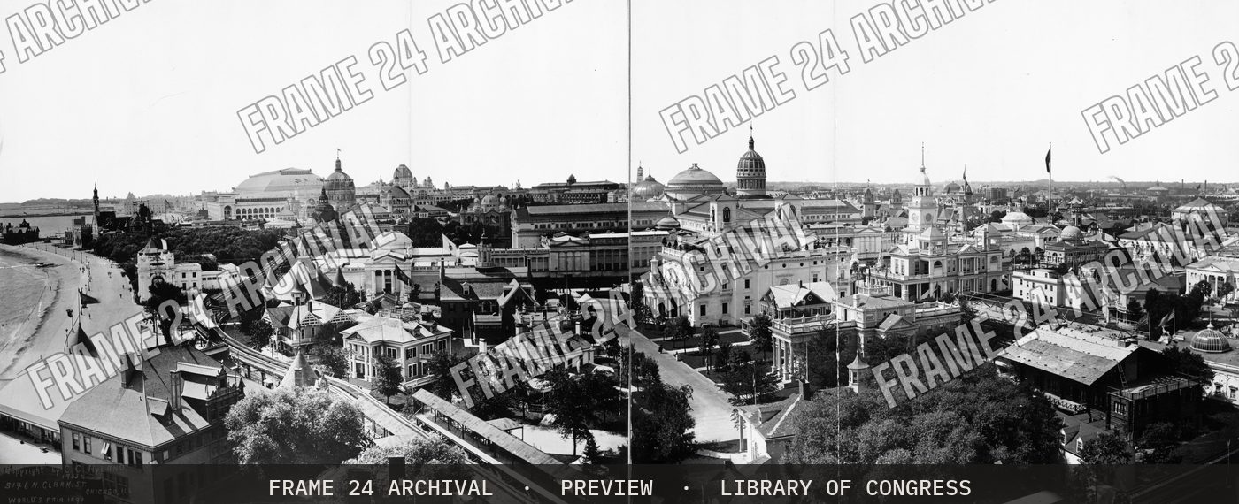 World's Fair (1893), restored vintage black and white photograph