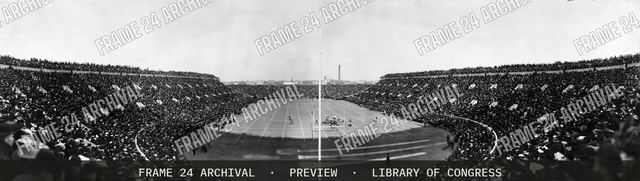 Yale - Harvard football game, vintage black and white photograph